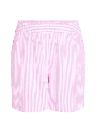 Zizzi FLASH - Stripete shorts med høy midje, Rosa, Packshot image number 0