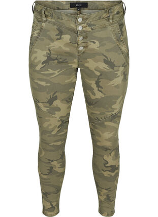 Tettsittende bukser med kamuflasjemønster, Camouflage, Packshot image number 0