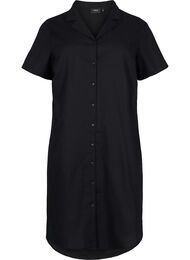 Lang bomullsskjorte med korte ermer, Black