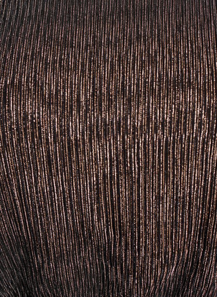 Kort kjole med glitterstriper og lange ermer, Svart, Packshot image number 2