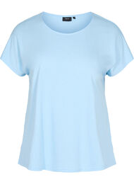 T-skjorte i bomullsmiks, Chambray Blue