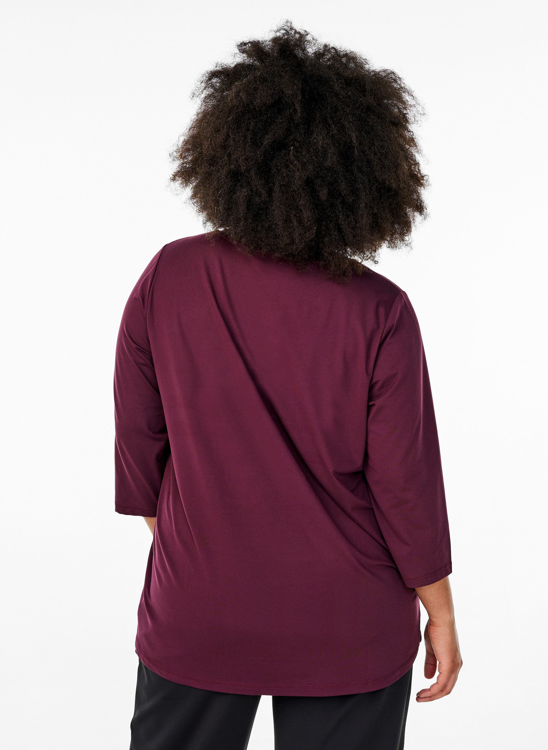 Zizzi Treningsbluse med 3/4-ermer, R&oslash;d, Model image number 2