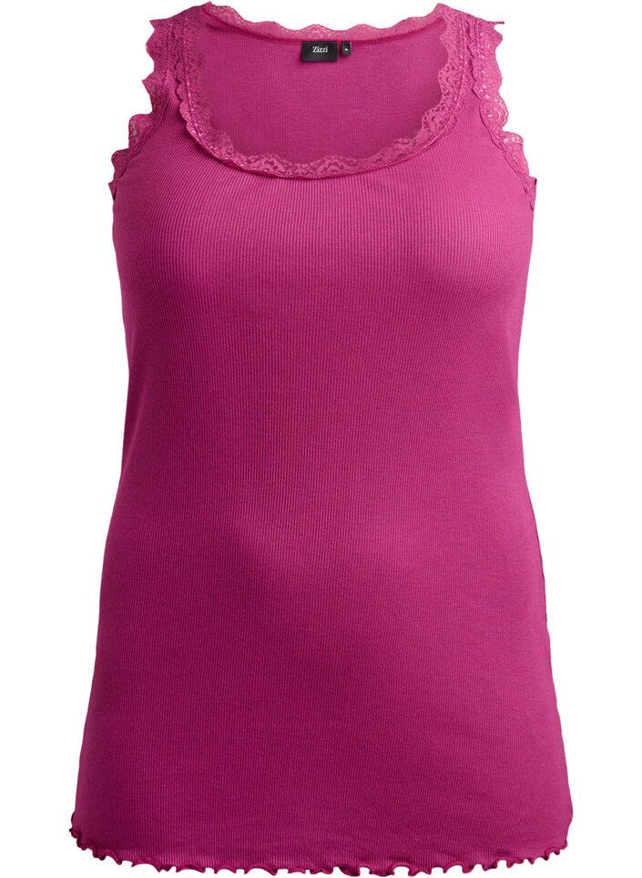 Topp med blondedetaljer, Rød, Packshot image number 0