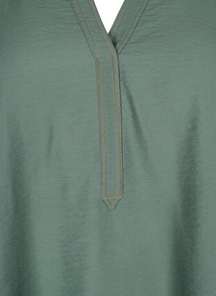 Zizzi Bluse med ruffles, Duck Green, Packshot image number 2