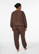 Joggebukser med h&oslash;y midje og lommer, Brun, Model image number 1