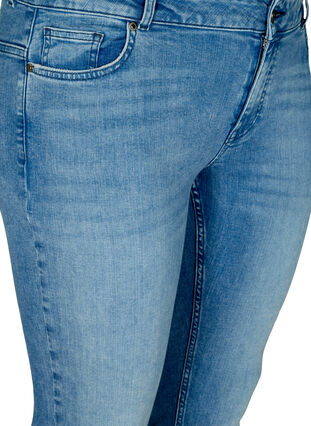 Slim fit Emily jeans med normal høyde på livet, Blue denim, Packshot image number 2