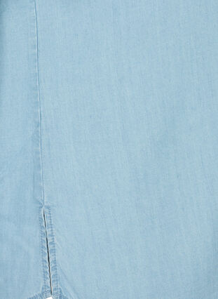 Kortermet skjorte i lyocell (TENCEL™), Light blue denim, Packshot image number 3