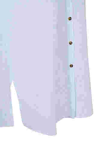 Lang stripete skjortekjole i bomull, Blue Stripe, Packshot image number 3
