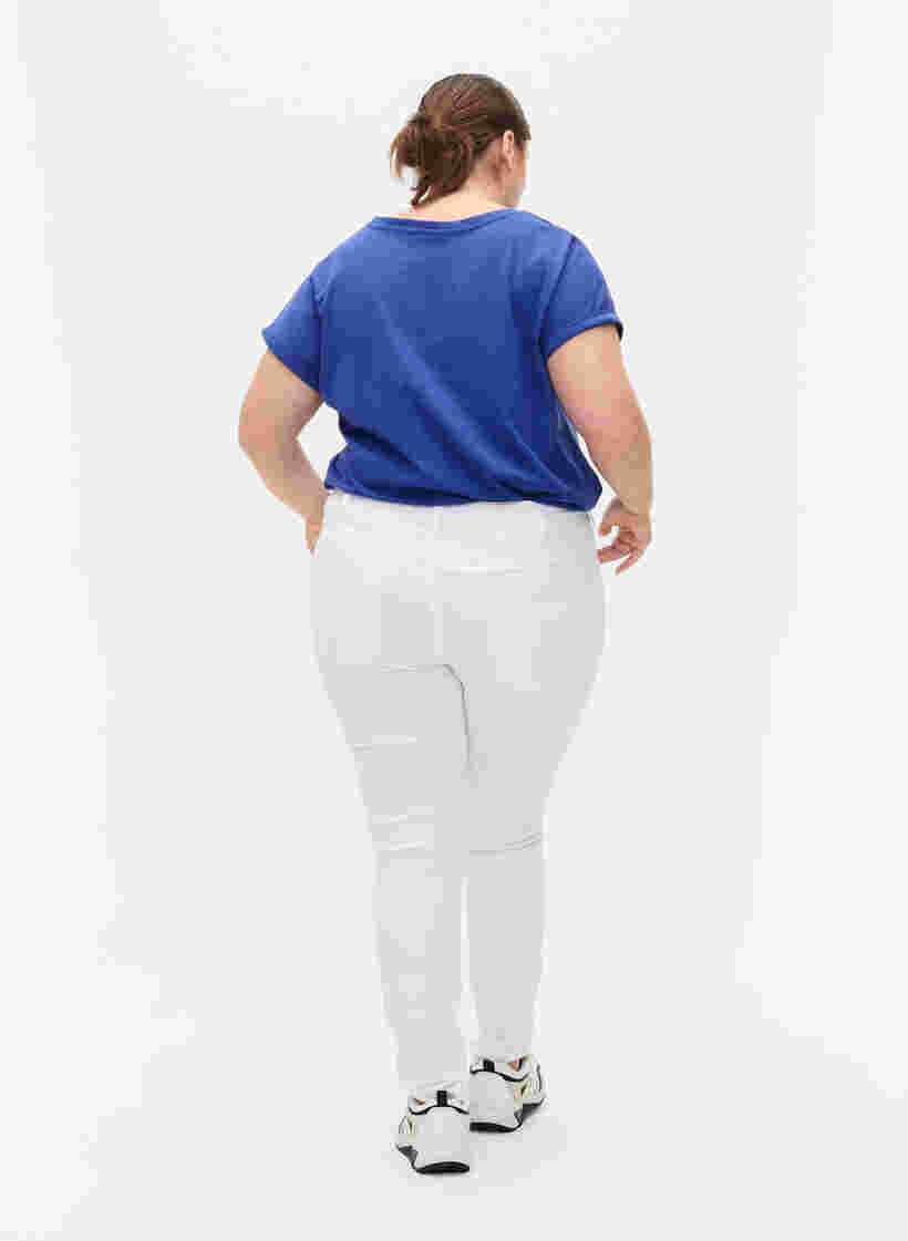Super slim Amy jeans med høyt liv, White, Model image number 1