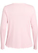 Jerseybluse med knapper og bølgede kanter, Rosa, Packshot image number 1