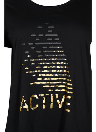 Trenings-t-skjorte med trykk, Black gold foil logo, Packshot image number 2
