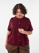 Strikket cardigan med korte ermer, R&oslash;d, Model image number 0