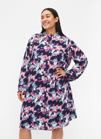 FLASH – Langermet kjole med trykk, Evening Blue Water, Model