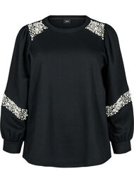 Genser med perledetaljer, Black