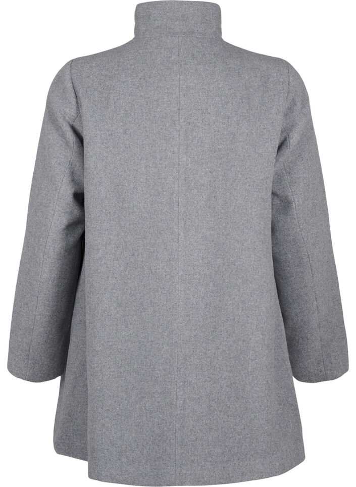 Kort A-linje kåpe, Light Grey Melange, Packshot image number 1