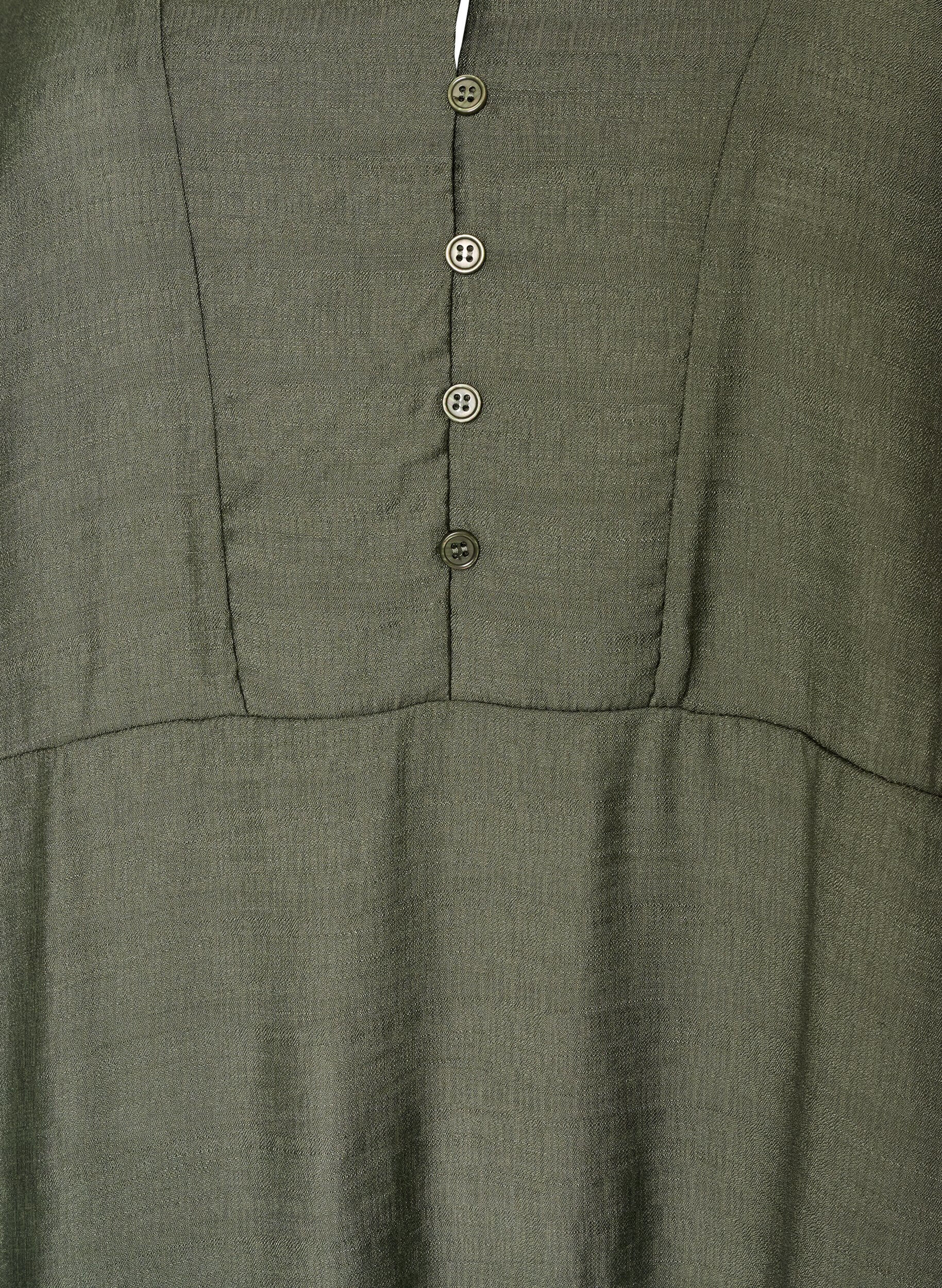 ZizziViskosekjole med broderi og lagdelte volanger, Gr&oslash;nn, Packshot image number 2