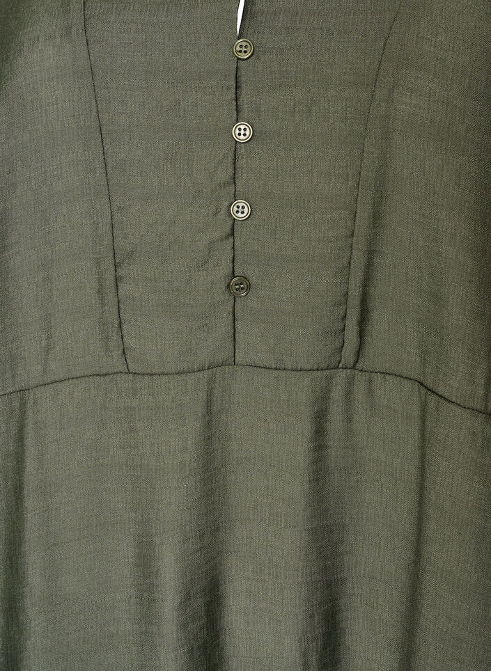 Viskosekjole med broderi og lagdelte volanger, Gr&oslash;nn, Packshot image number 2