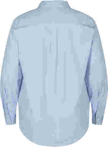 Økologisk bomullsskjorte med krave og knapper, Blue Heron, Packshot image number 1