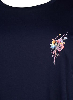 T-skjorte i bomull med trykk foran, Night Sky FLOWER, Packshot image number 2