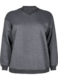 Genser med høy hals og lange ermer, Dark Grey Melange