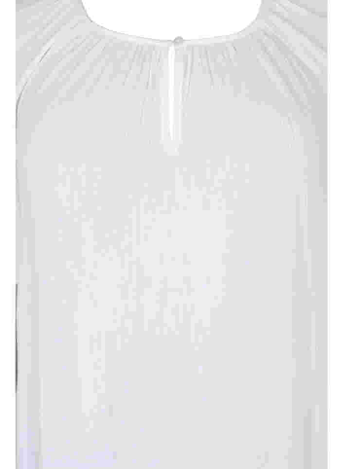 Kortermet viskosekjole, Bright White, Packshot image number 2