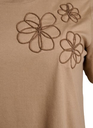Zizzi T-skjorte med dekorative detaljer, Beige, Packshot image number 2