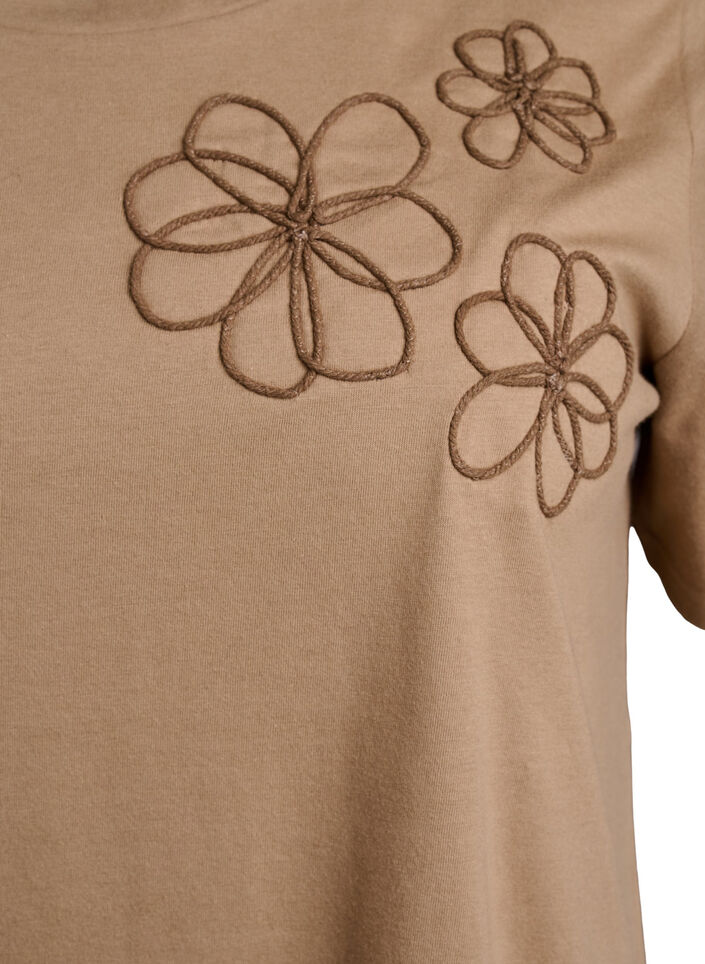 T-skjorte med dekorative detaljer, Beige, Packshot image number 2