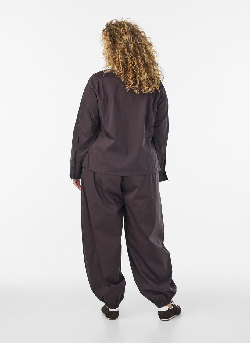 Kort skjorte med to-veis glidel&aring;s, Brun, Model image number 2