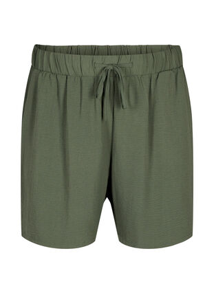Shorts med lommer og elastisk linning, Thyme, Packshot image number 0
