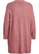 Lang ribbestrikket cardigan med &aring;pen front, Rosa, Packshot image number 1