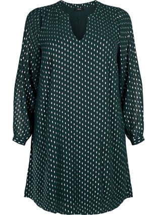 Langermet kjole med folietrykk, Scarab w. Silver, Packshot image number 0