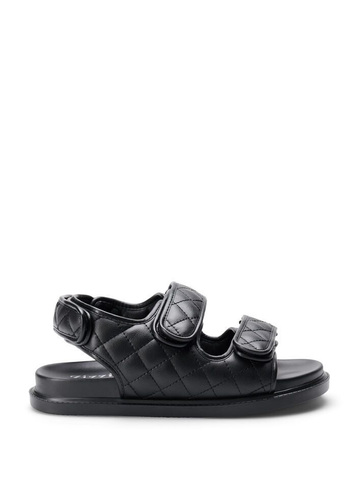 Wide fit skinnsandal , Svart, Packshot image number 0