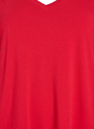 Zizzi Midiskjørt T-skjortekjole med V-hals, Rød, Packshot image number 2