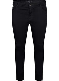 Cropped Amy jeans med glidelås, Black denim