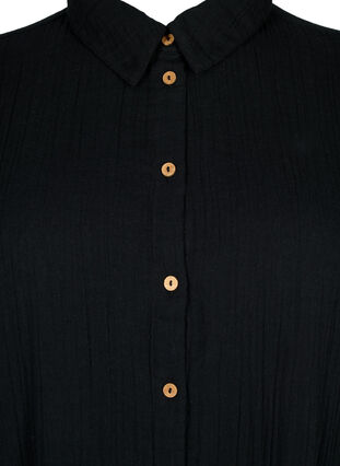 Kortermet skjorte med knapper, Black, Packshot image number 2