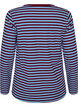 Stripete bluse med lange ermer, Bl&aring;, Packshot image number 1