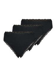 g-streng i bomull, 3 stk., Black