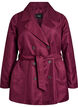 Kort trenchcoat med belte, Mørk Bordeaux, Packshot image number 0