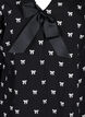 Bluse med sløyfer og 3/4-ermer, Black White Bow, Packshot image number 2