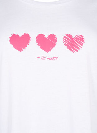 T-skjorte i bomull med rund hals og trykk, B. White W. Hearts, Packshot image number 2
