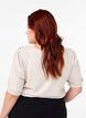 Bluse med knappedetaljer og korte puffermer, Beige, Model image number 2