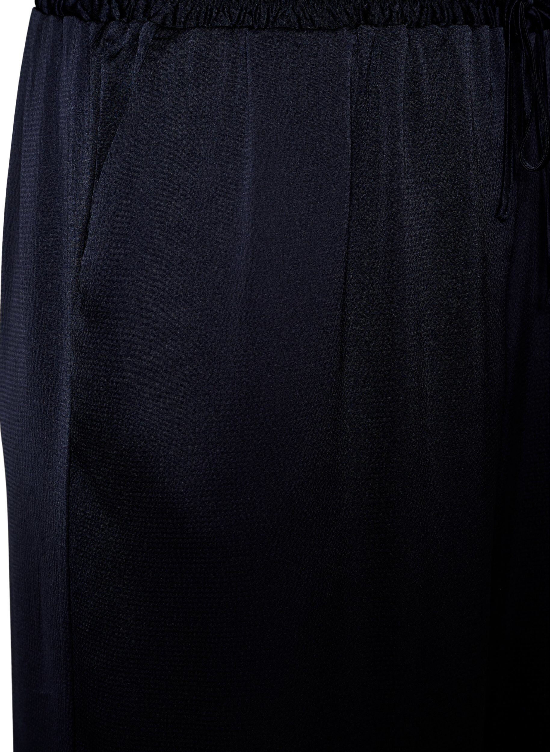 Zizzi Bukser i satenglook med brede, rette ben, Bl&aring;, Packshot image number 2