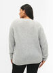 Melert genser med perleknapper, Light Grey Melange, Model image number 1