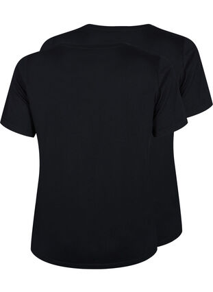 FLASH - 2 stk. T-skjorter med rund hals, Black/Black, Packshot image number 1