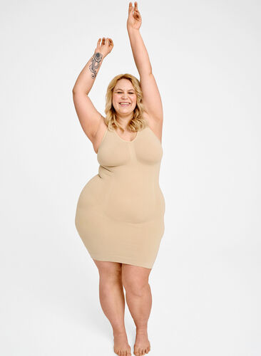 Shapewear kjole med tynne stropper, Nude, Image image number 0