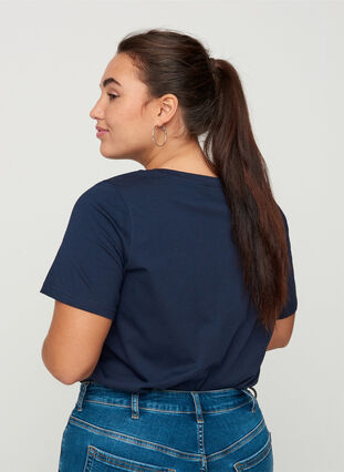 Kortermet t-skjorte med print, Navy Blazer/Rock, Model image number 1