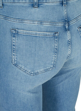 Super slim Amy jeans med høyt liv, Blue denim, Packshot image number 3