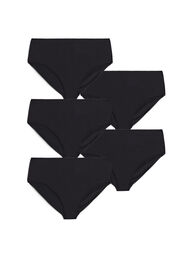 5-pack bomullstruser med vanlig midje, Svart