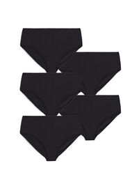 5-pack bomullstruser med vanlig midje, Svart 5-pack bomullstruser med vanlig midje