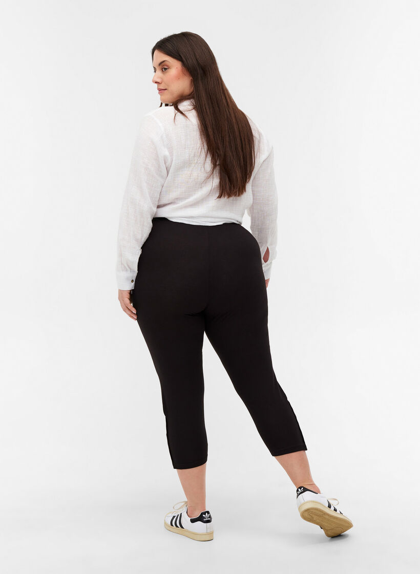 3/4-leggings med knapper, Black, Model image number 1